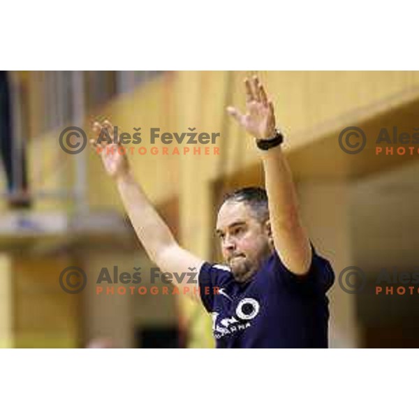 Branko Tamse, head coach of Celje PL in action during 1.NLB league handball match between Riko Ribnica and Celje Pivovarna Lasko in Ribnica Sports Centre, Slovenia on March 24, 2018