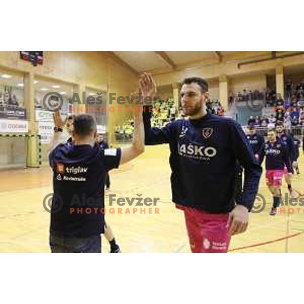 Borut Mackovsek in action during 1.NLB league handball match between Riko Ribnica and Celje Pivovarna Lasko in Ribnica Sports Centre, Slovenia on March 24, 2018