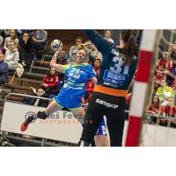 Slovenia’s Ines Amon (71) in action during women’s EHF EURO qualifications match between Slovenia and Iceland, in Golovec Hall, Celje, on March 25, 2018