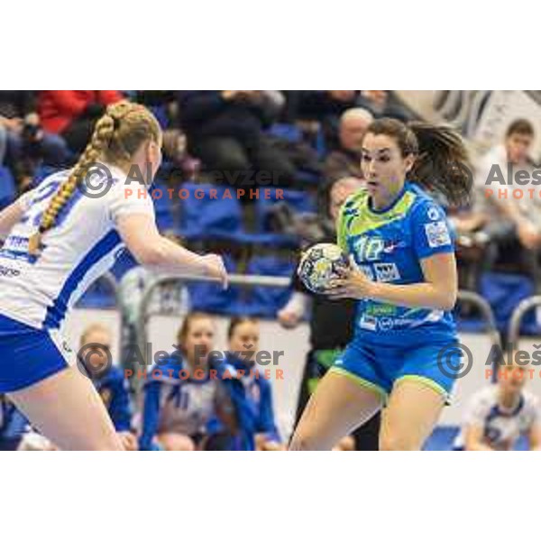 Slovenia’s Tjasa Stanko (10) in action during women’s EHF EURO qualifications match between Slovenia and Iceland, in Golovec Hall, Celje, on March 25, 2018