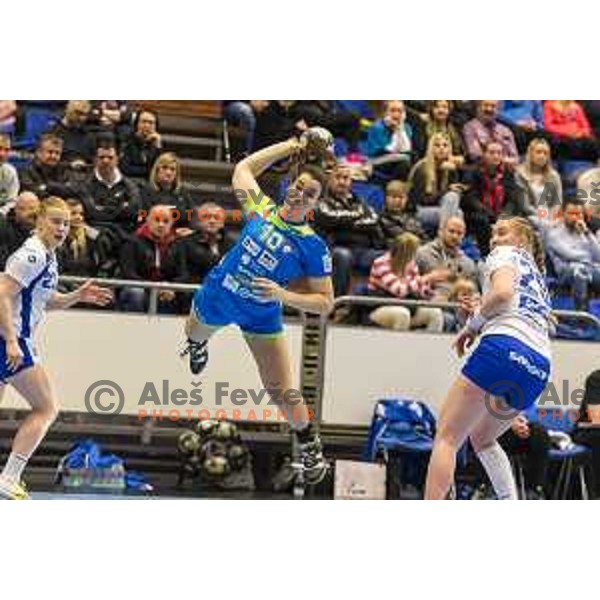 Slovenia’s Tjasa Stanko (10) in action during women’s EHF EURO qualifications match between Slovenia and Iceland, in Golovec Hall, Celje, on March 25, 2018