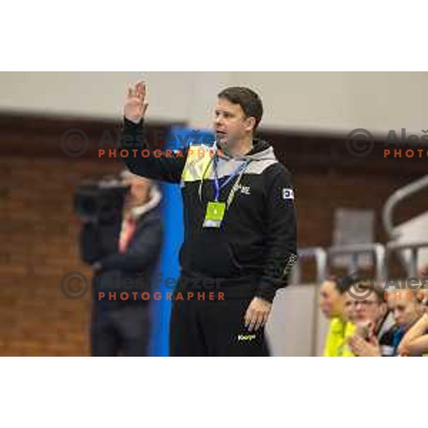 Slovenia’s head coach Uros Bregar in action during women’s EHF EURO qualifications match between Slovenia and Iceland, in Golovec Hall, Celje, on March 25, 2018