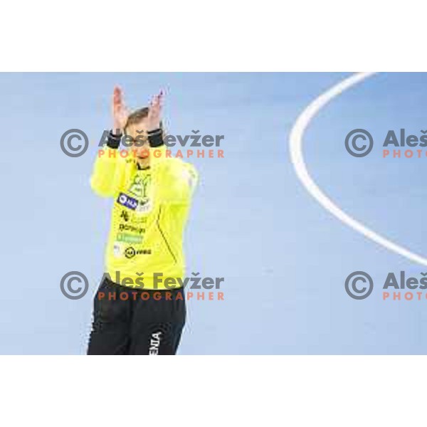 Slovenia’s Amra Pandzic (21) in action during women’s EHF EURO qualifications match between Slovenia and Iceland, in Golovec Hall, Celje, on March 25, 2018 