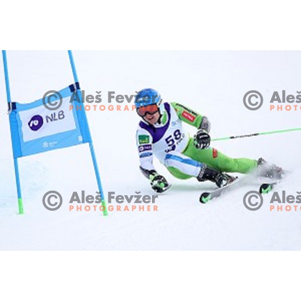 Zan Groselj skiing during Men\'s Giant Slalom at Slovenian National Championships at Krvavc Ski Resort, Cerklje on March 26, 2018