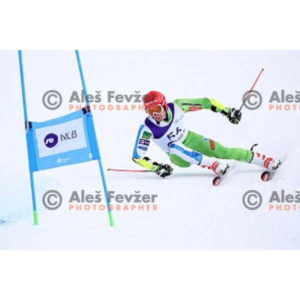 Zan Kranjec skiing during Men\'s Giant Slalom at Slovenian National Championships at Krvavc Ski Resort, Cerklje on March 26, 2018