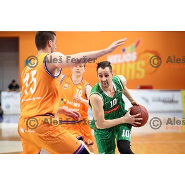 action during Nova KBM league basketball match between Helios Suns and Petrol Olimpija in Domzale Sports Hall, Slovenia on March 26, 2018