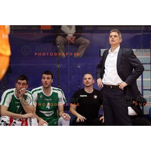 action during Nova KBM league basketball match between Helios Suns and Petrol Olimpija in Domzale Sports Hall, Slovenia on March 26, 2018