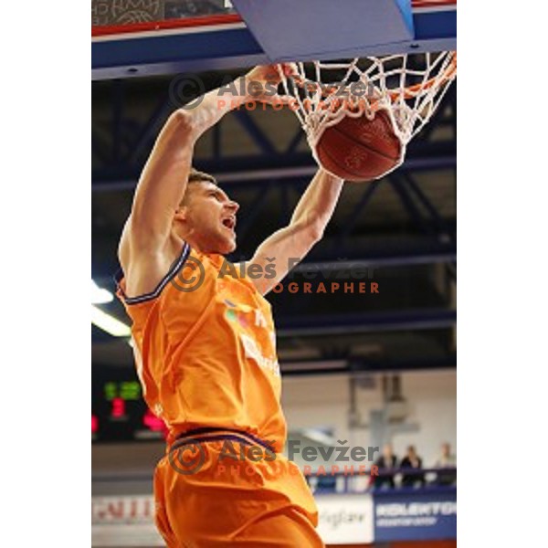 action during Nova KBM league basketball match between Helios Suns and Petrol Olimpija in Domzale Sports Hall, Slovenia on March 26, 2018