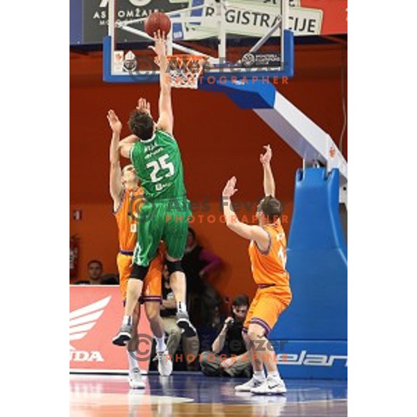 action during Nova KBM league basketball match between Helios Suns and Petrol Olimpija in Domzale Sports Hall, Slovenia on March 26, 2018
