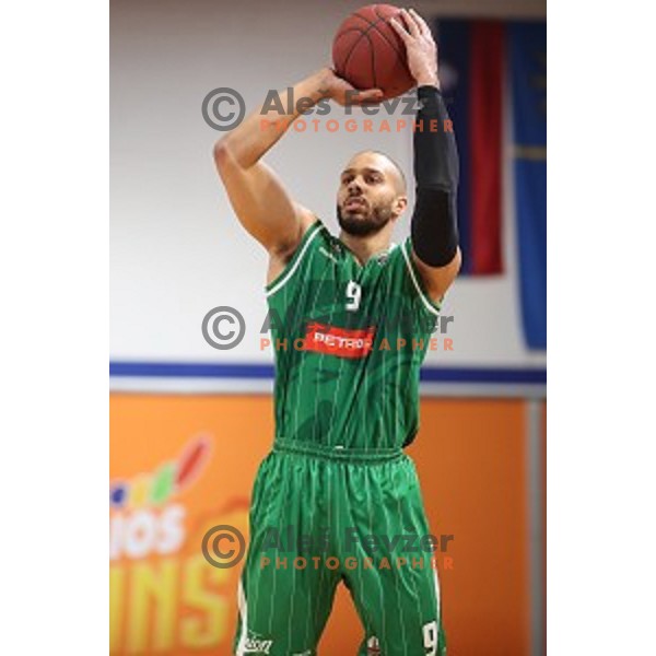 action during Nova KBM league basketball match between Helios Suns and Petrol Olimpija in Domzale Sports Hall, Slovenia on March 26, 2018