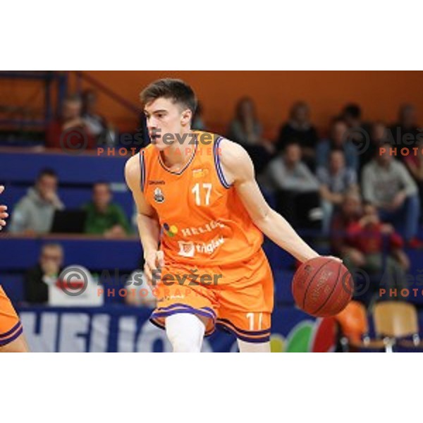 action during Nova KBM league basketball match between Helios Suns and Petrol Olimpija in Domzale Sports Hall, Slovenia on March 26, 2018