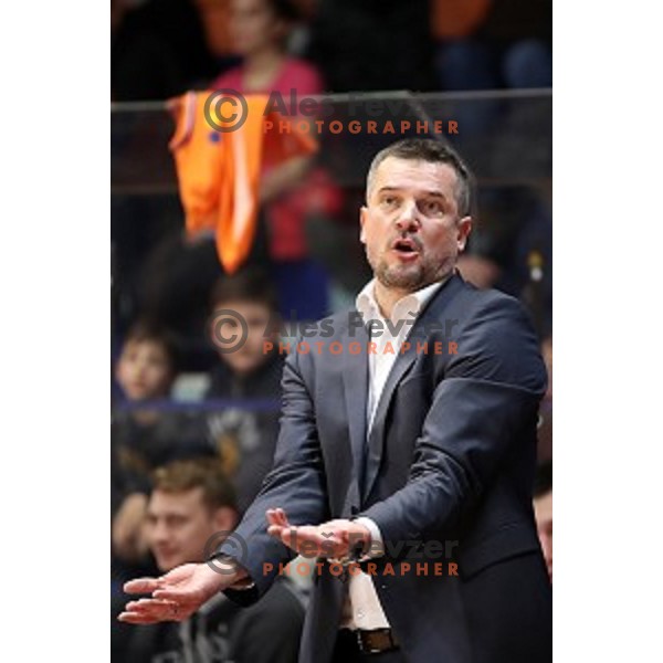 action during Nova KBM league basketball match between Helios Suns and Petrol Olimpija in Domzale Sports Hall, Slovenia on March 26, 2018