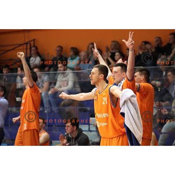 action during Nova KBM league basketball match between Helios Suns and Petrol Olimpija in Domzale Sports Hall, Slovenia on March 26, 2018