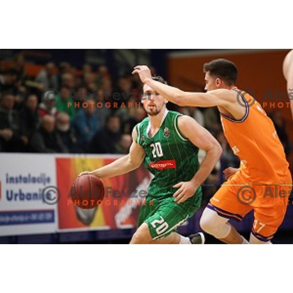action during Nova KBM league basketball match between Helios Suns and Petrol Olimpija in Domzale Sports Hall, Slovenia on March 26, 2018