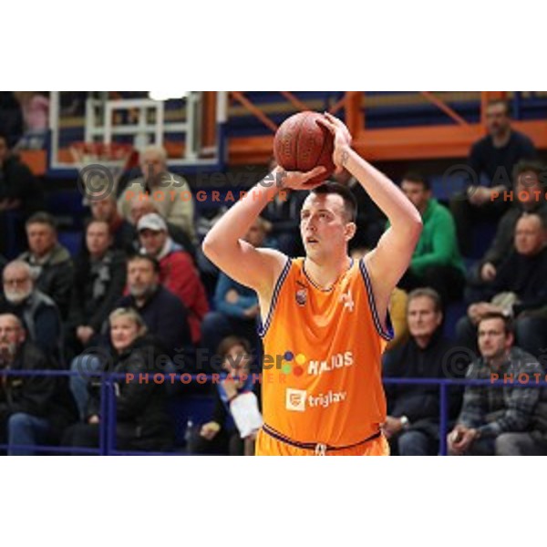 action during Nova KBM league basketball match between Helios Suns and Petrol Olimpija in Domzale Sports Hall, Slovenia on March 26, 2018