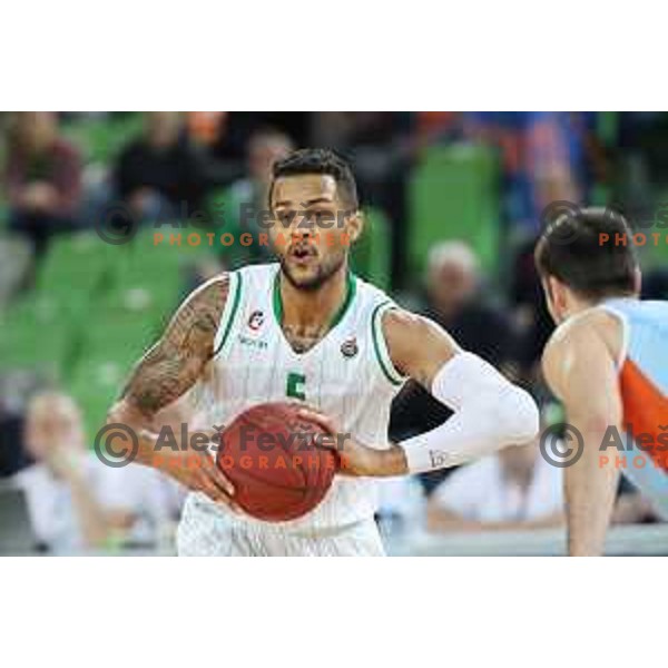 Devin Oliver of Petrol Olimpija in action during Nova KBM league basketball match between Petrol Olimpija and Sixt Primorska in Stozice, Ljubljana, Slovenia on March 31, 2018