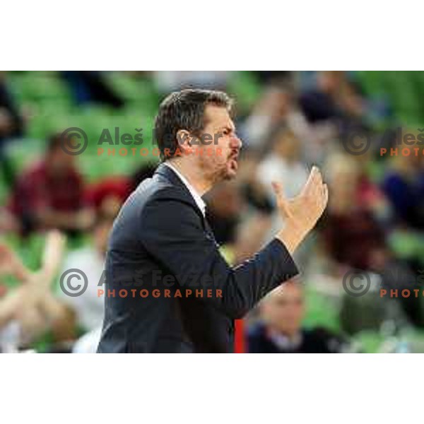 Jurica Golemac, head coach of Sixt Primorska during Nova KBM league basketball match between Petrol Olimpija and Sixt Primorska in Stozice, Ljubljana, Slovenia on March 31, 2018