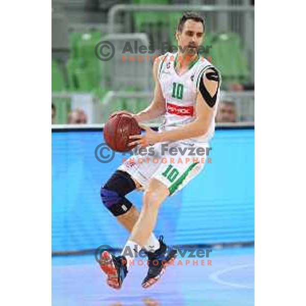 Domen Lorbek of Petrol Olimpija in action during Nova KBM league basketball match between Petrol Olimpija and Sixt Primorska in Stozice, Ljubljana, Slovenia on March 31, 2018