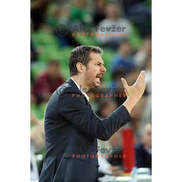 Jurica Golemac, head coach of Sixt Primorska during Nova KBM league basketball match between Petrol Olimpija and Sixt Primorska in Stozice, Ljubljana, Slovenia on March 31, 2018
