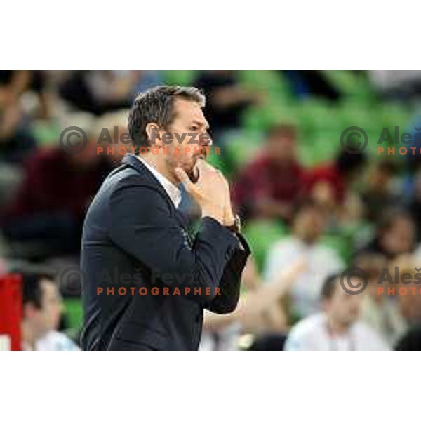 Jurica Golemac, head coach of Sixt Primorska during Nova KBM league basketball match between Petrol Olimpija and Sixt Primorska in Stozice, Ljubljana, Slovenia on March 31, 2018
