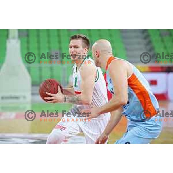 Gregor Hrovat of Petrol Olimpija in action during Nova KBM league basketball match between Petrol Olimpija and Sixt Primorska in Stozice, Ljubljana, Slovenia on March 31, 2018