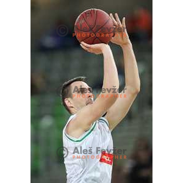 Domen Lorbek of Petrol Olimpija in action during Nova KBM league basketball match between Petrol Olimpija and Sixt Primorska in Stozice, Ljubljana, Slovenia on March 31, 2018