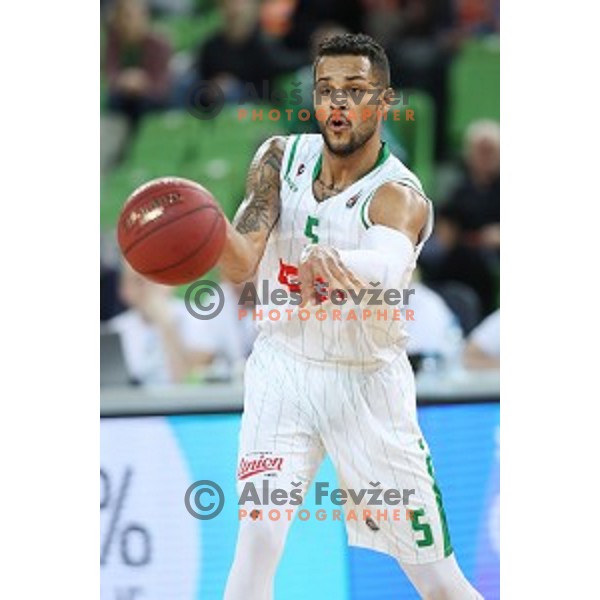 Devin Oliver of Petrol Olimpija in action during Nova KBM league basketball match between Petrol Olimpija and Sixt Primorska in Stozice, Ljubljana, Slovenia on March 31, 2018