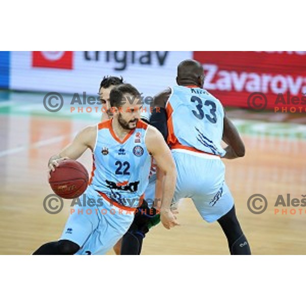 Danijel Vujasinovic in action during Nova KBM league basketball match between Petrol Olimpija and Sixt Primorska in Stozice, Ljubljana, Slovenia on March 31, 2018