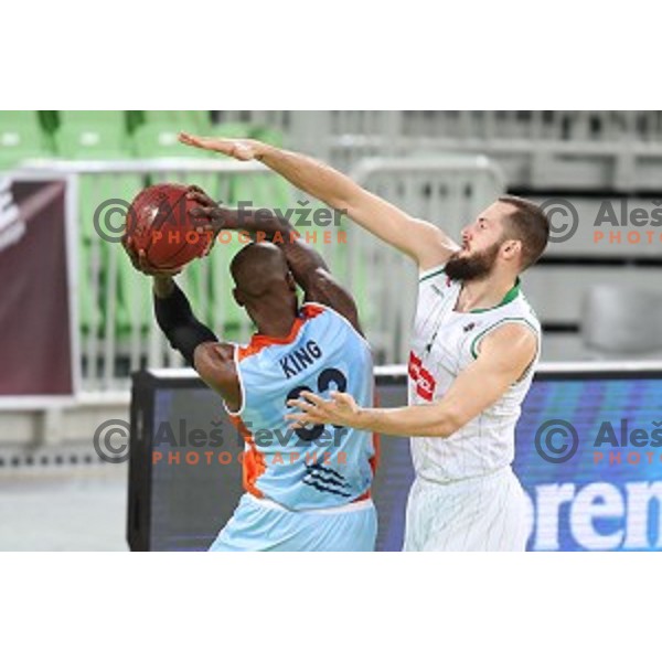 Bojan Radulovic of Petrol Olimpija in action during Nova KBM league basketball match between Petrol Olimpija and Sixt Primorska in Stozice, Ljubljana, Slovenia on March 31, 2018