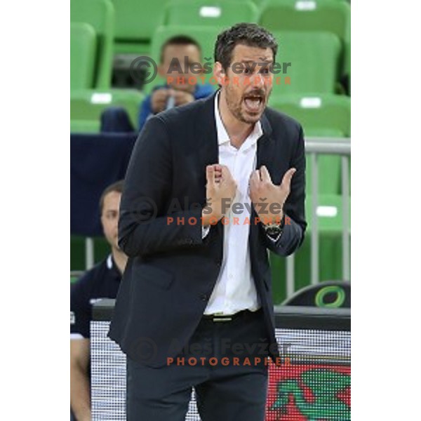 Jurica Golemac, head coach of Sixt Primorska during Nova KBM league basketball match between Petrol Olimpija and Sixt Primorska in Stozice, Ljubljana, Slovenia on March 31, 2018