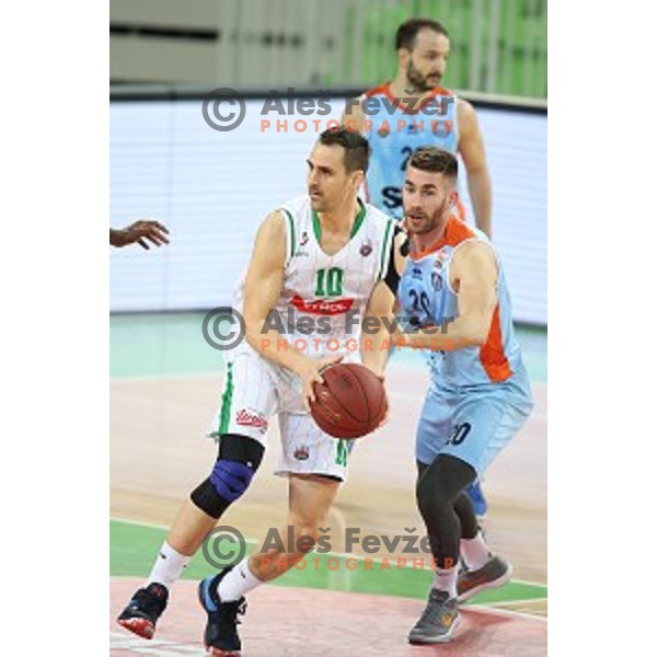 Domen Lorbek of Petrol Olimpija in action during Nova KBM league basketball match between Petrol Olimpija and Sixt Primorska in Stozice, Ljubljana, Slovenia on March 31, 2018