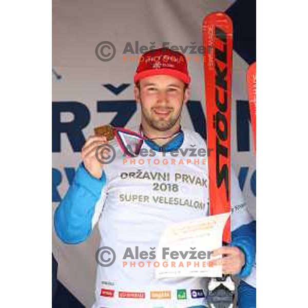 in Super G at Slovenian National Championships at Krvavc Ski Resort, Cerklje on April 7, 2018