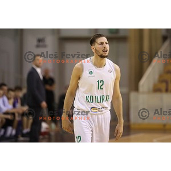 tiso Cvetkovic of Ilirija in action during Nova KBM league basketball match between Ilirija and Helios Suns in Tivoli Hall, Ljubljana, Slovenia on April 10, 2018