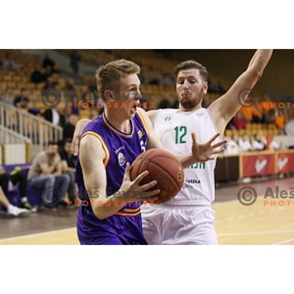 tiso Cvetkovic of Ilirija in action during Nova KBM league basketball match between Ilirija and Helios Suns in Tivoli Hall, Ljubljana, Slovenia on April 10, 2018