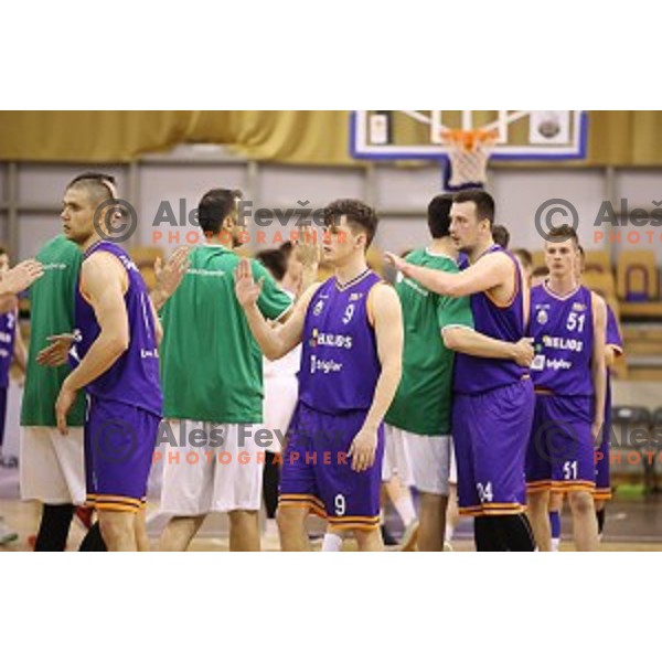 Jure Besedic of Helios Suns in action during Nova KBM league basketball match between Ilirija and Helios Suns in Tivoli Hall, Ljubljana, Slovenia on April 10, 2018