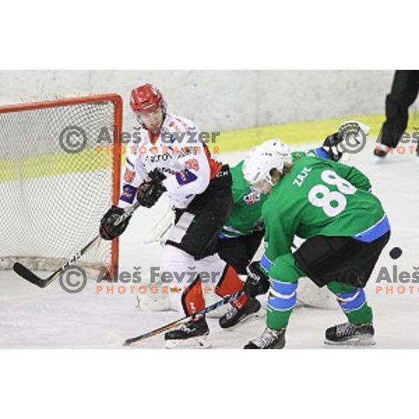 action during second match in the Final of Slovenian ice-hockey Championship between SZ Olimpija and Acroni Jesenice in Tivoli Hall, Ljubljana, Slovenia on April 10, 2018