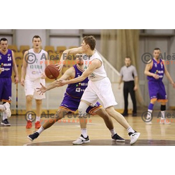 action during Nova KBM league basketball match between Ilirija and Helios Suns in Tivoli Hall, Ljubljana, Slovenia on April 10, 2018