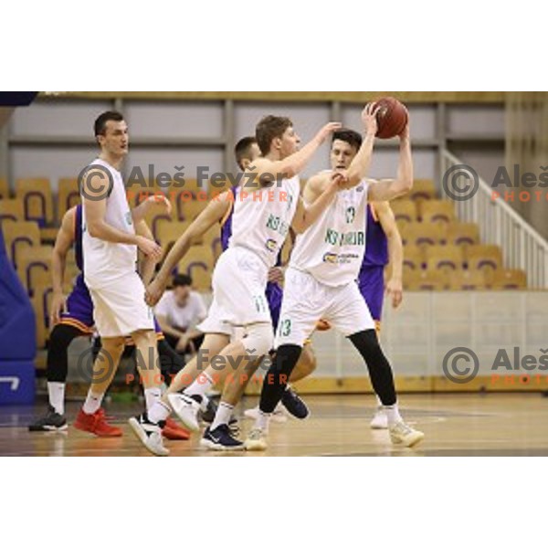 action during Nova KBM league basketball match between Ilirija and Helios Suns in Tivoli Hall, Ljubljana, Slovenia on April 10, 2018