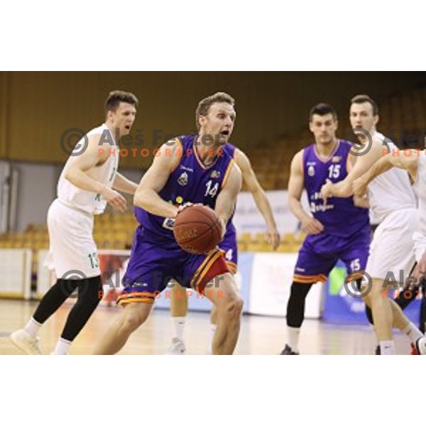 action during Nova KBM league basketball match between Ilirija and Helios Suns in Tivoli Hall, Ljubljana, Slovenia on April 10, 2018