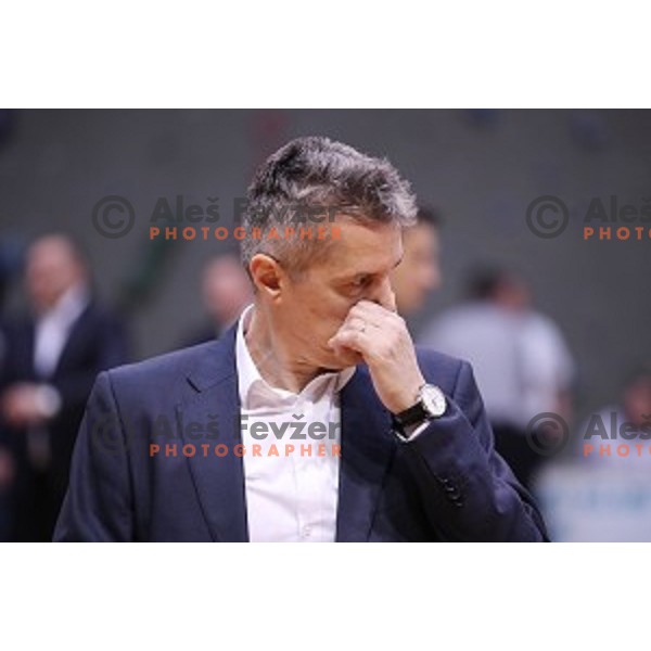 Zoran Martic in action during Nova KBM league basketball match between Sencur GGD and Petrol Olimpija in Sencur sports Hall, Slovenia on April 11, 2018