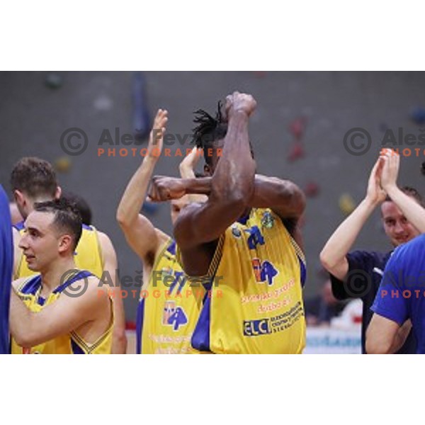 Staphon Blair in action during Nova KBM league basketball match between Sencur GGD and Petrol Olimpija in Sencur sports Hall, Slovenia on April 11, 2018