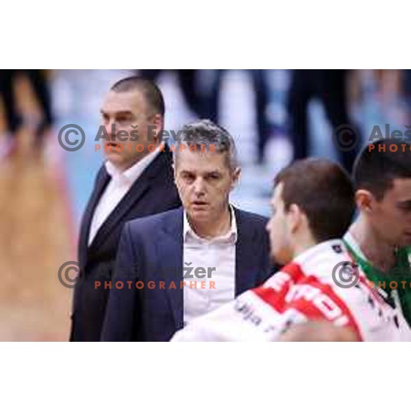 Zoran Martic in action during Nova KBM league basketball match between Sencur GGD and Petrol Olimpija in Sencur sports Hall, Slovenia on April 11, 2018