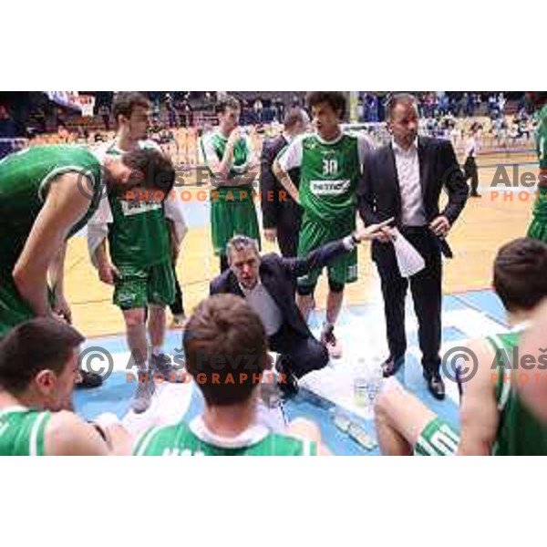 Zoran Martic in action during Nova KBM league basketball match between Sencur GGD and Petrol Olimpija in Sencur sports Hall, Slovenia on April 11, 2018