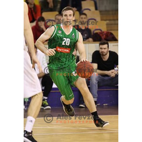 Mitchell McCarron in action during Nova KBM league basketball match between Ilirija and Petrol Olimpija in Hala Tivoli, Ljubljana, Slovenia on April 15, 2018