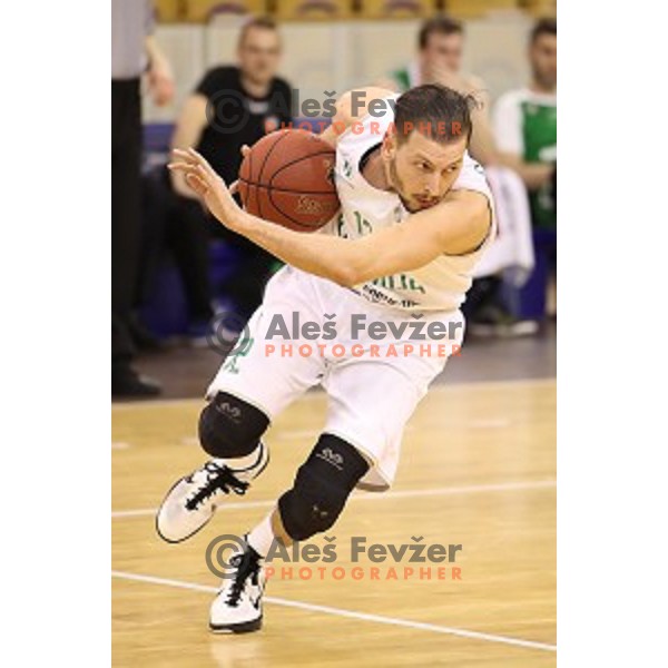 in action during Nova KBM league basketball match between Ilirija and Petrol Olimpija in Hala Tivoli, Ljubljana, Slovenia on April 15, 2018