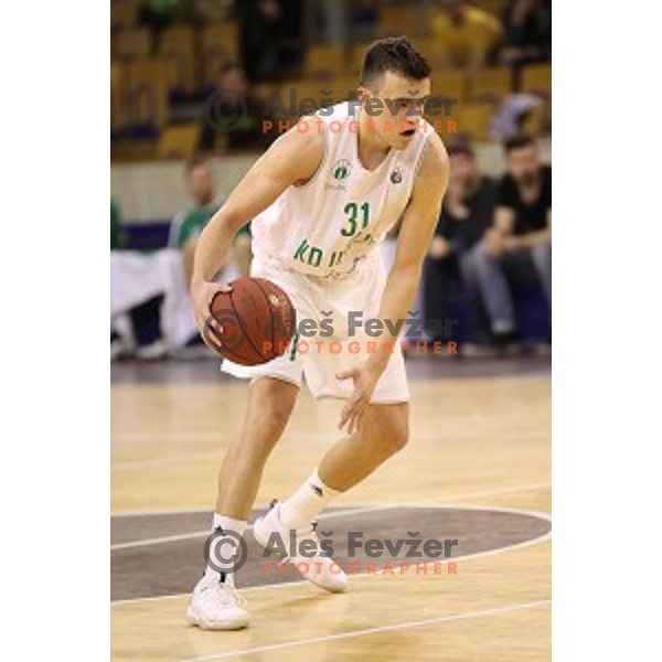 Zan Mark Sisko in action during Nova KBM league basketball match between Ilirija and Petrol Olimpija in Hala Tivoli, Ljubljana, Slovenia on April 15, 2018