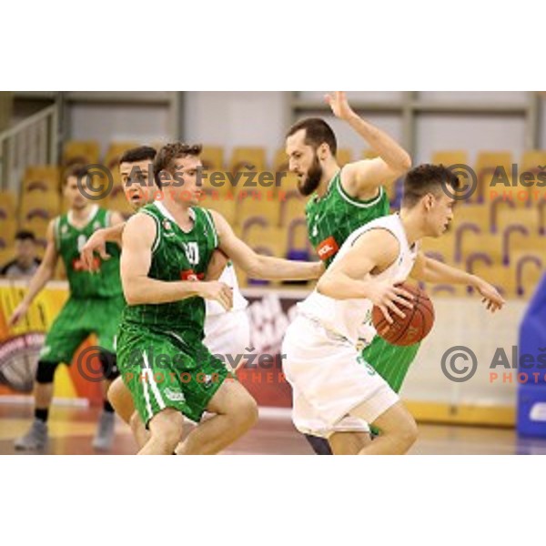 Zan Mark Sisko in action during Nova KBM league basketball match between Ilirija and Petrol Olimpija in Hala Tivoli, Ljubljana, Slovenia on April 15, 2018