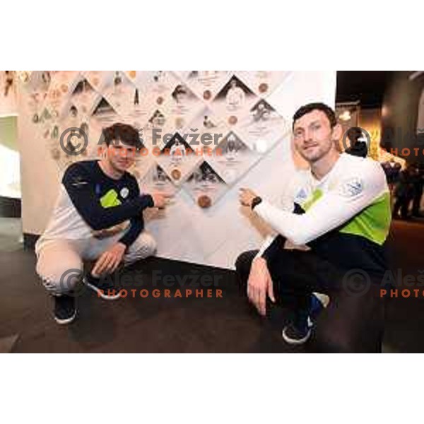 Reception of Pyeong Chang 2018 Winter Olympic games medalists Jakov Fak (biathlon) and Zan Kosir (snowboard) in SOIC, Ljubljana, Slovenia on April 16, 2018