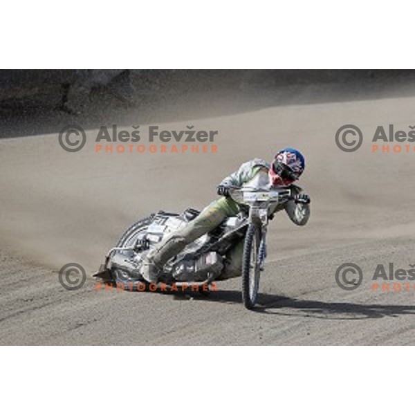 Matic Ivacic races during Speedway second race for National Championship in Ljubljana, Slovenia on April 14, 2018