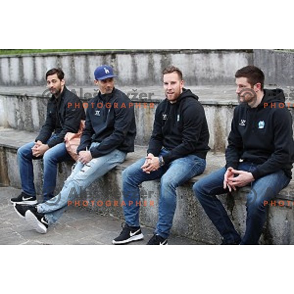 of Slovenia Ice Hockey team during press conference at Bled before departure to World Championships on April 17, 2018